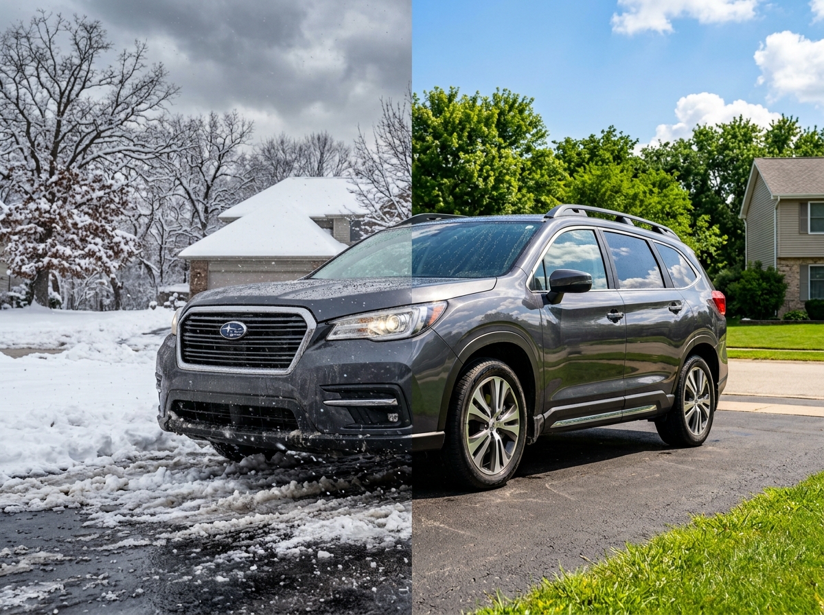 Protect your car through every Illinois season. Learn how to shield your vehicle from Loves Park road salt, winter freezes, and summer heat year-round.